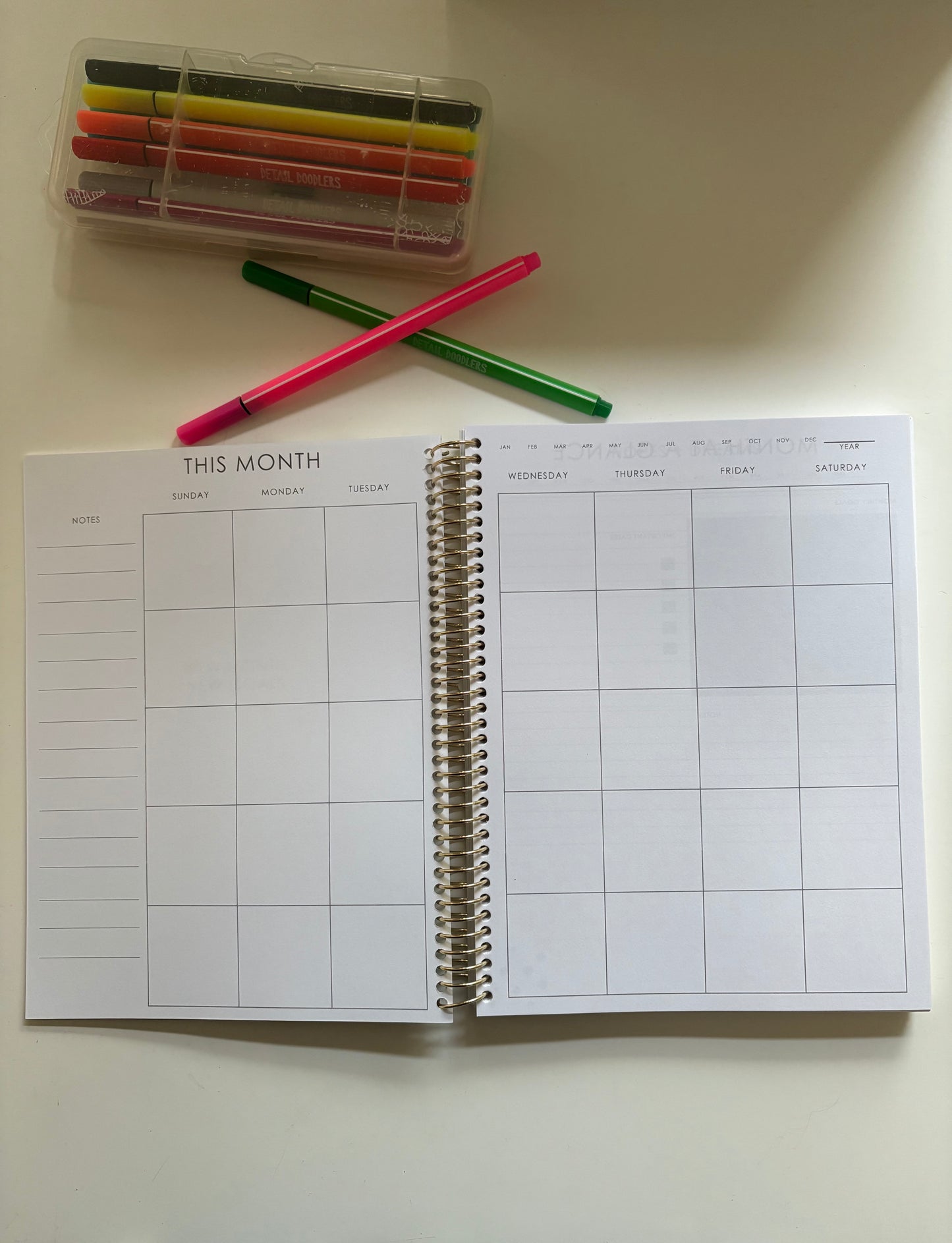 2025 Undated Weekly and Monthly Planner