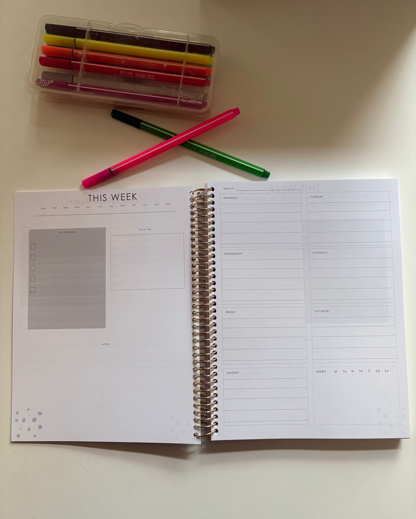 2025 Undated Weekly and Monthly Planner