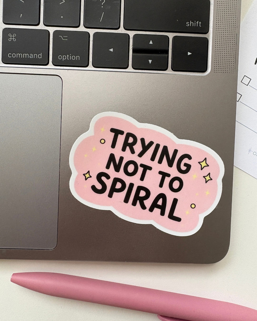 Trying Not to Spiral Sticker
